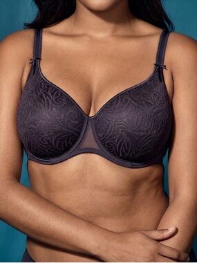 Empreinte Verity Spacer Bra Underwire Size 38G Smokey Dark Blue/Grey Foam Cups